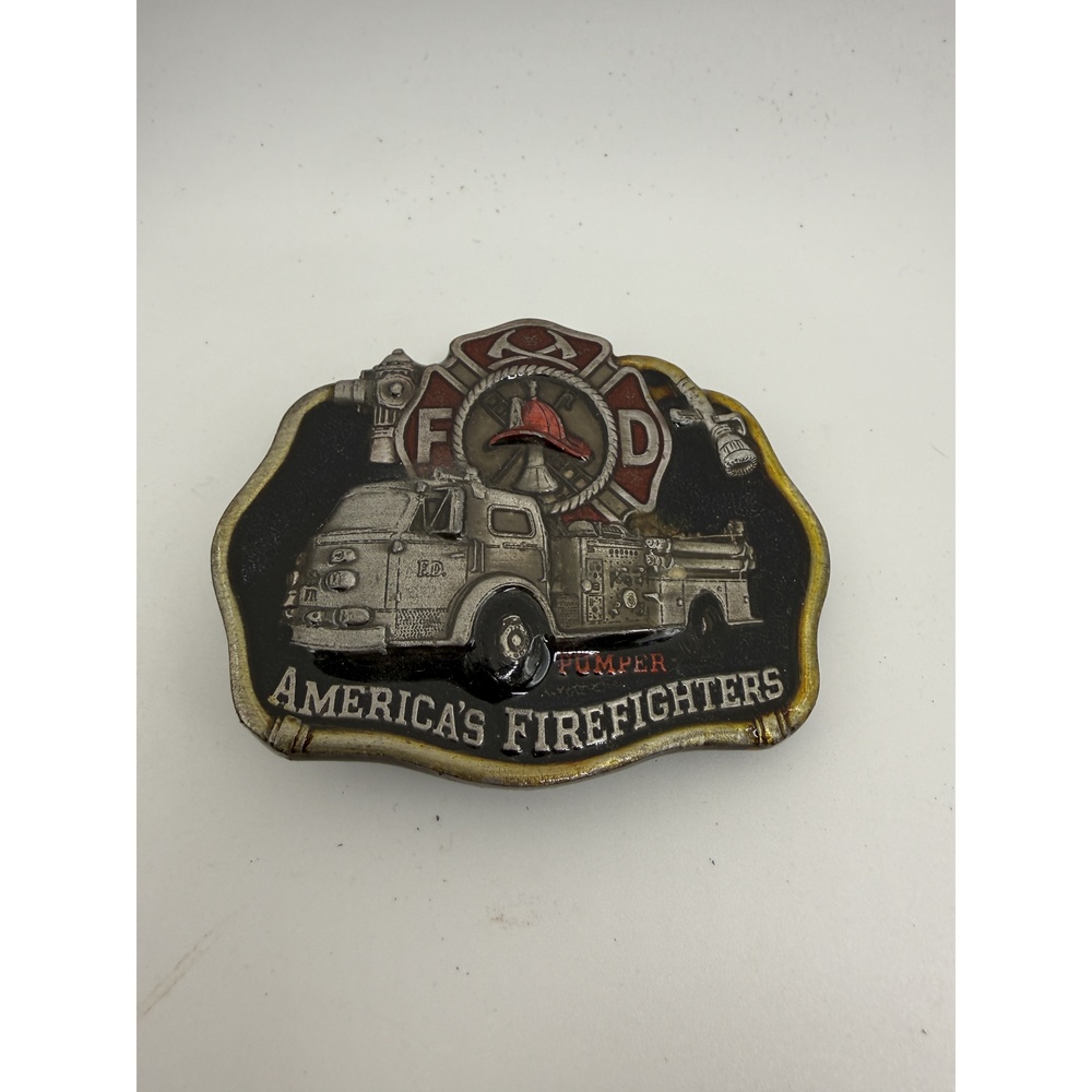 Vintage 1985 America's Firefighters Belt Buckle